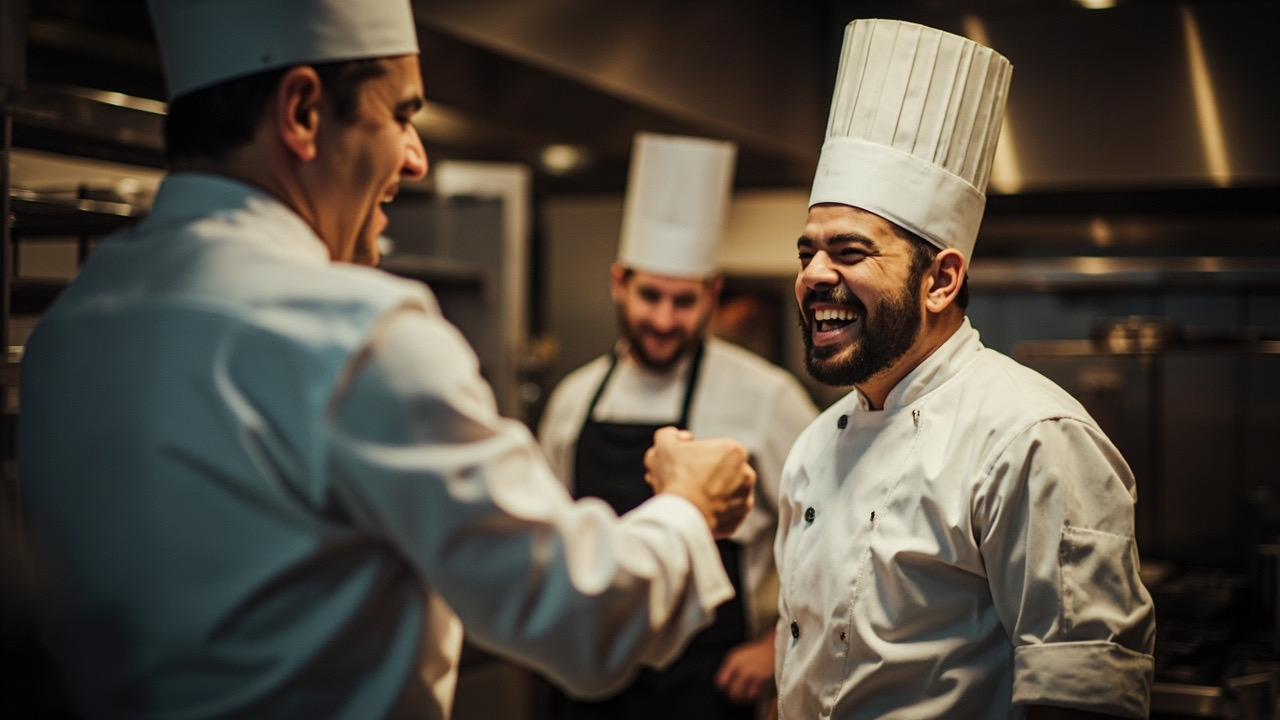 Confident young chef in commercial kitchen during trial shift in Melbourne