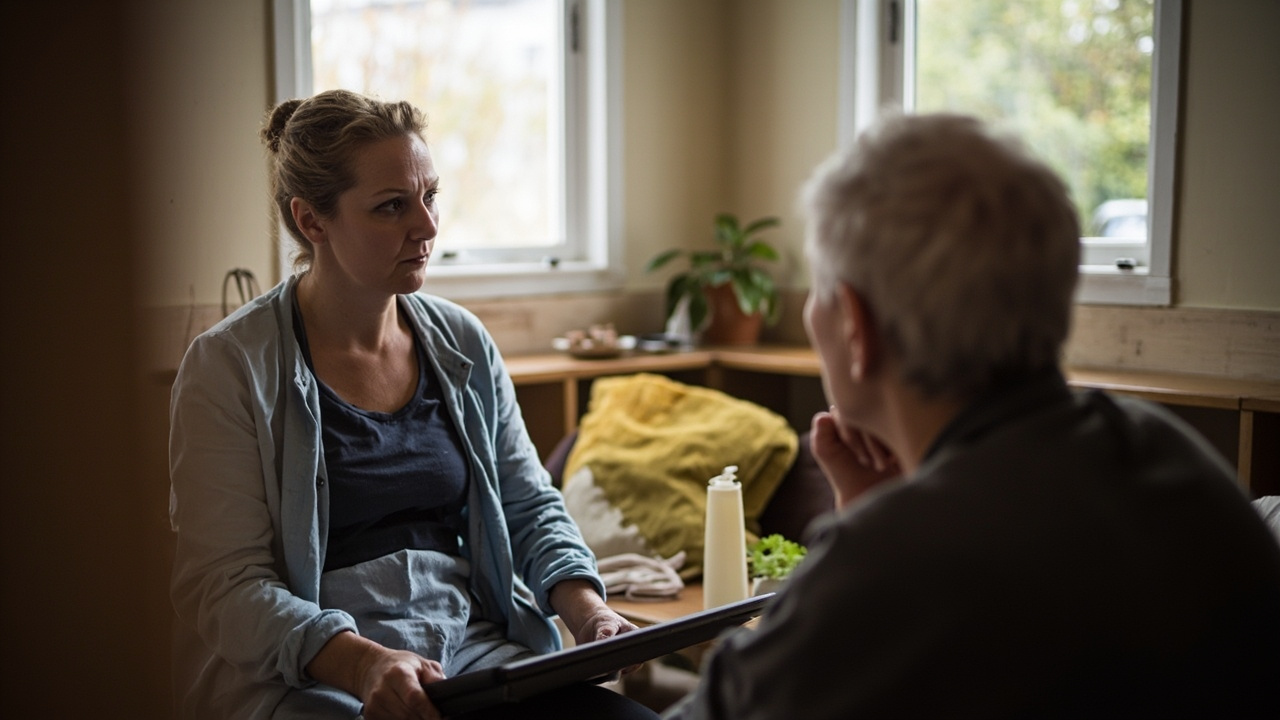 Community services worker supporting a client in Melbourne, reflecting on the emotional demands of the work
